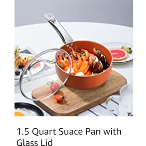 4 pcs - Nonstick Cooking Sauce Pan Set w/ Lids (1.5Qt & 2Qt) (Orange) - Picture 4 of 15